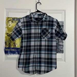 Kids HURLEY blue/black button down !